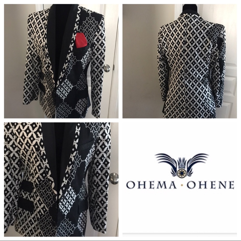 Unisex Shawl collar African print blazer. 38/M
